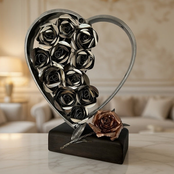 Heart of Roses Sculpture